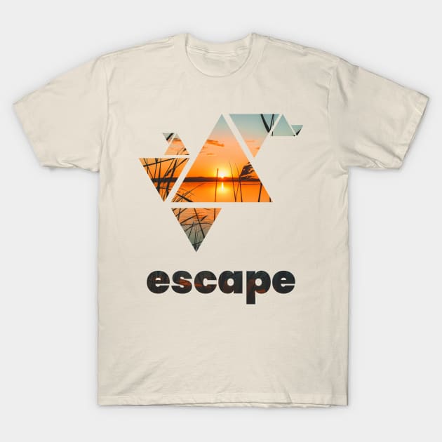 Escape - Sunset T-Shirt by woundedduck